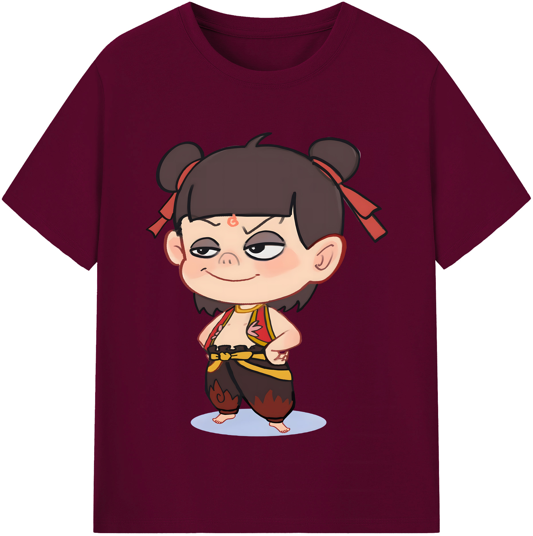 （画像用） Ne Zha 2 ナタ 魔童の大暴れ レディースカジュアルプリントTシャツ（綿100％）